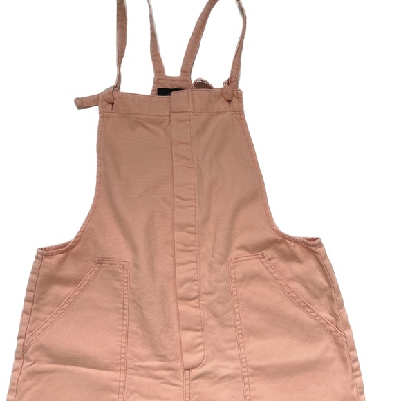 Jordache Overalls Size M Summer Peach 100% Cotton Large Pockets Tie Straps - Picture 2 of 6